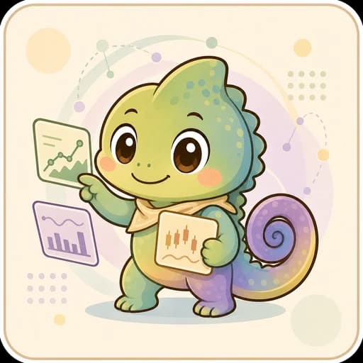 複数のカードを見ながら色が変わるカメレオンのAIコーチ